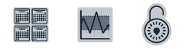 Icons showing a calendar, graph and unlocked lock