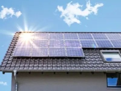 Roof with solar panels
