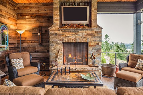 Graphic of wood burning fireplace