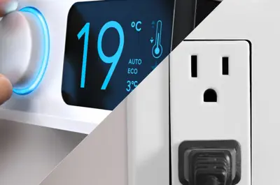 Thermostat and electrical outlet 