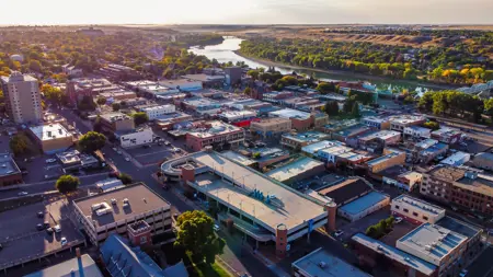 alt="aerial view of Medicine Hat"
