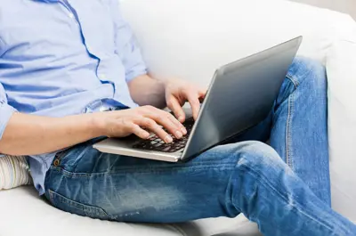 man with ipad