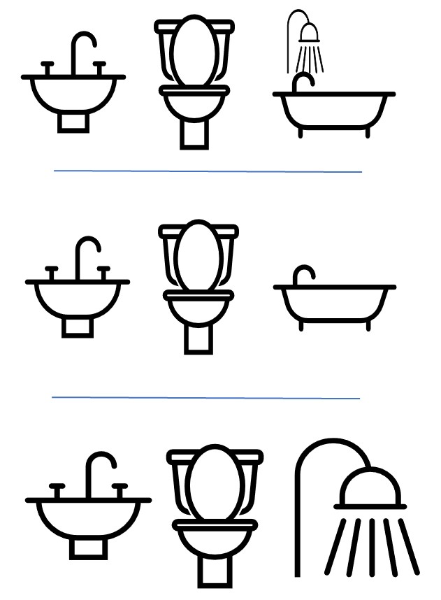 Graphic of 3 piece bathroom