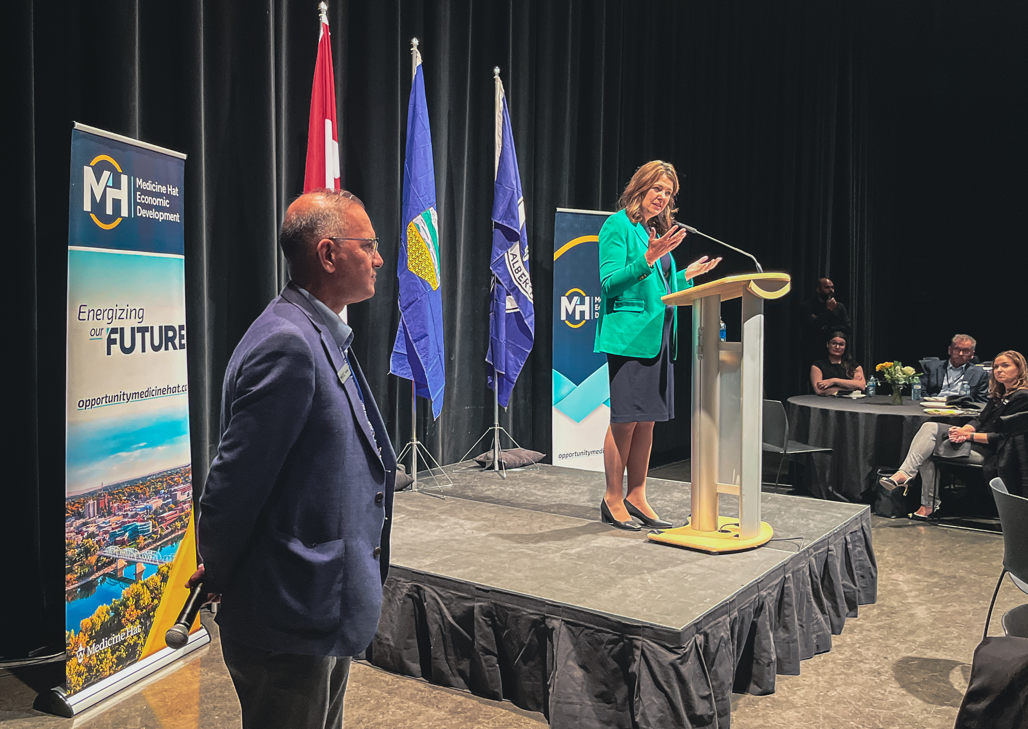 premier at podium